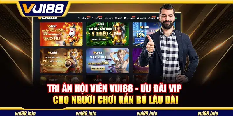 Tri ân hội viên Vui88 - Ưu đãi VIP cho người chơi gắn bó lâu dài