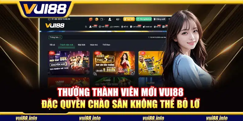 Thưởng thành viên mới Vui88 - Đặc quyền chào sân không thể bỏ lỡ