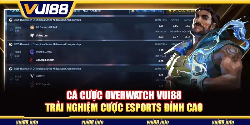 Cá cược Overwatch Vui88 - Trải nghiệm cược Esports đỉnh cao
